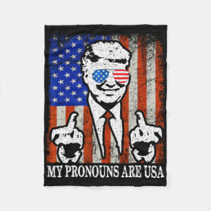Mijn voornaamwoorden zijn Usa patriottische Amerik Fleece Deken
