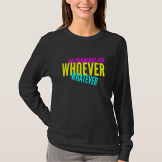 Mijn voornaamwoorden zijn wie dan ook wat genderne t-shirt