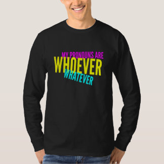 Mijn voornaamwoorden zijn wie dan ook wat genderne t-shirt
