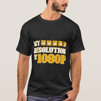 "Mijn voornemen is 1080P" Grappige technische woor T-shirt