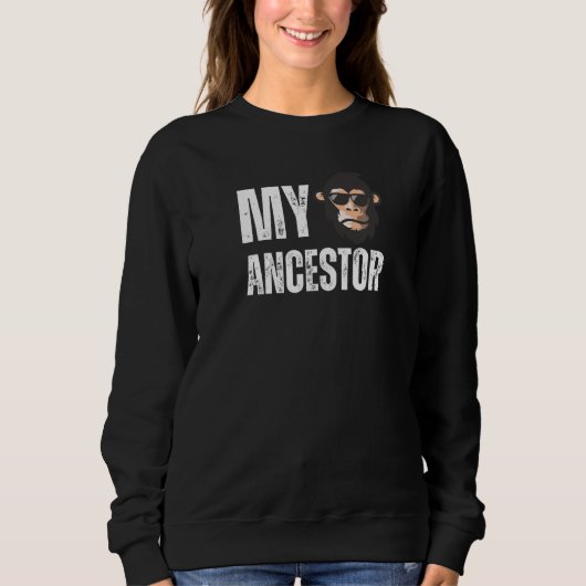 Mijn voorouder aap grappige chimpansee authentiek trui (Voorkant)