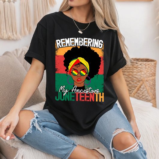 Mijn Voorouders Herdend Juneteenth Vrijheidsdag T-shirt