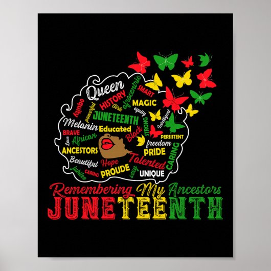 Mijn Voorouders Herdenken Juneteenth Vier Blac Poster (Voorkant)