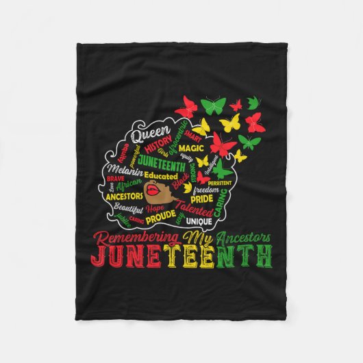 Mijn voorouders herdenken Juneteenth viert Blac Fleece Deken (Voorkant)
