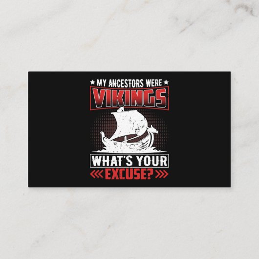 Mijn voorouders waren Vikingen wat je excuus was Visitekaartje (Achterkant)