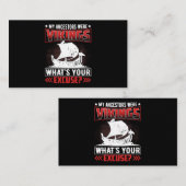 Mijn voorouders waren Vikingen wat je excuus was Visitekaartje (Voorkant / Achterkant)