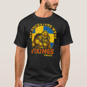 Mijn voorouders waren Vikingen Zweedse vlag T-shirt