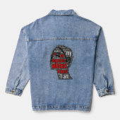 Mijn voorouders Wildest Dreams citeren rood zwart  Denim Jacket (Achterkant)