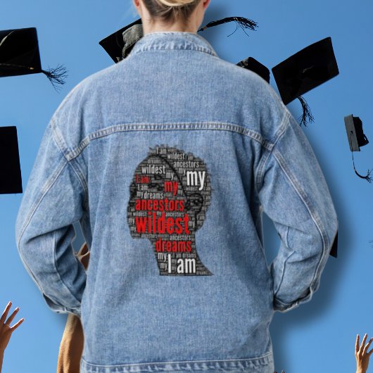 Mijn voorouders Wildest Dreams citeren rood zwart  Denim Jacket