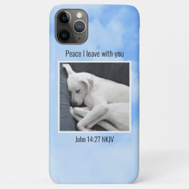 Mijn vrede Ik geef je Bijbel Verse Hond in Blue Sk Case-Mate iPhone Case