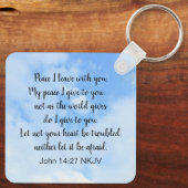 Mijn vrede Ik geef je Bijbel Verse Hond in Blue Sk Sleutelhanger (Achterkant)