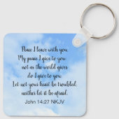 Mijn vrede Ik geef je Bijbel Verse Hond in Blue Sk Sleutelhanger (Achterkant)