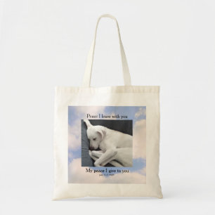 Mijn vrede ik geef je bijbeldosis in Sky Clouds Tote Bag