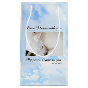 Mijn vrede Ik geef je Bijbelse hond in wolken Klein Cadeauzakje