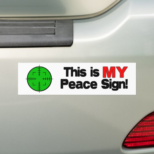 Mijn vredesteken bumpersticker (Op auto)