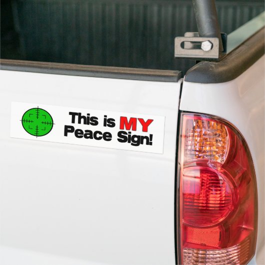 Mijn vredesteken bumpersticker (Op Truck)