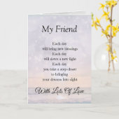 Mijn Vriend Aanmoediging Gedicht ontwerp Groet Kaart (Gele Bloem)