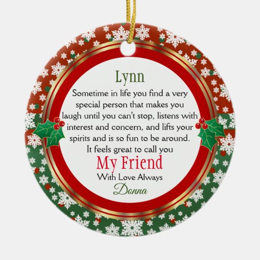 Mijn vriend altijd keramisch ornament (Voorkant)