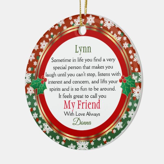 Mijn vriend altijd keramisch ornament (Links)