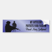 Mijn vriend beschermt je vrijheid (Navy Girlfrien) Bumpersticker (Voorkant)