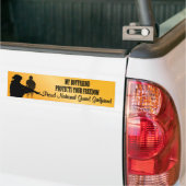 Mijn vriend beschermt uw vrijheid (nationale garde bumpersticker (Op Truck)