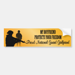 Mijn vriend beschermt uw vrijheid (nationale garde bumpersticker