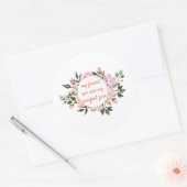 Mijn Vriend Beste Vrienden Voor eeuwig Bloemenkran Ronde Sticker (Envelop)