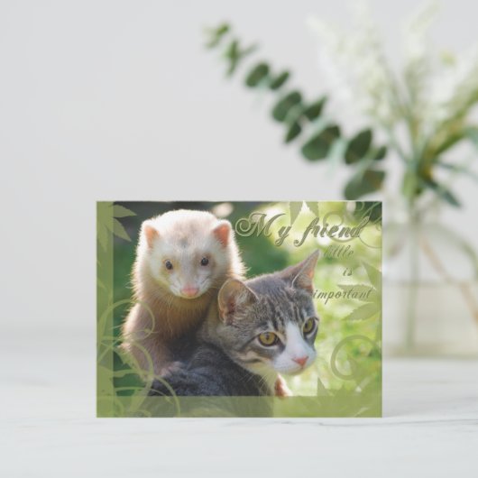 Mijn vriend briefkaart (Staand voorkant)