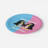 Mijn vriend de pinguïn, gepersonaliseerd voor Twin Papieren Bordje (Gekanteld)