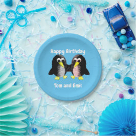 Mijn vriend de pinguïn, gepersonaliseerd voor Twin Papieren Bordje