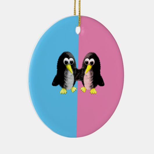 Mijn vriend de pinguïn, sekse onthullen feest keramisch ornament (Rechts)