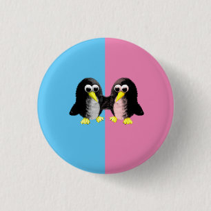 Mijn vriend de pinguïn, sekse onthullen feest ronde button 3,2 cm