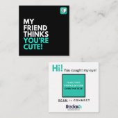 MIJN VRIEND DENKT DAT JE SCHATTIGE BENT VIERKANTE VISITEKAARTJE (Voorkant / Achterkant)