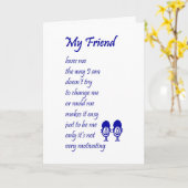 Mijn vriend - een grappig denken aan je gedicht kaart (Gele Bloem)