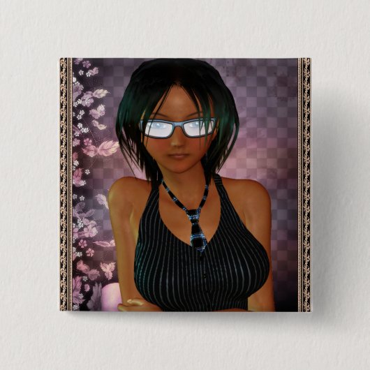 Mijn vriend Emily # 1 Vierkante Button 5,1 Cm (Voorkant)