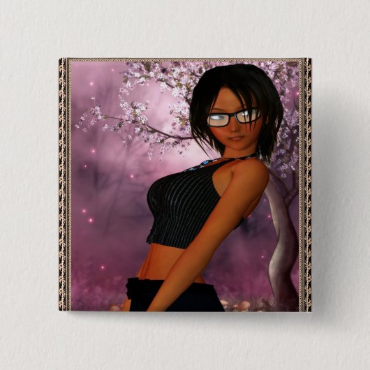 Mijn vriend Emily # 2 Vierkante Button 5,1 Cm (Voorkant)