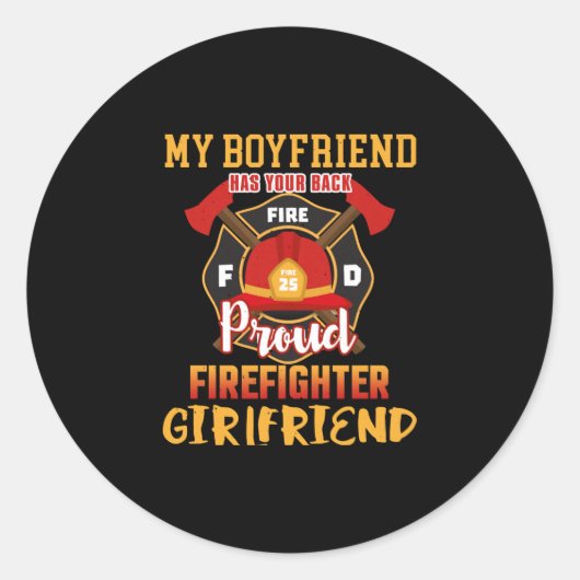 Mijn vriend heeft je ruggewerper ronde sticker (Voorkant)