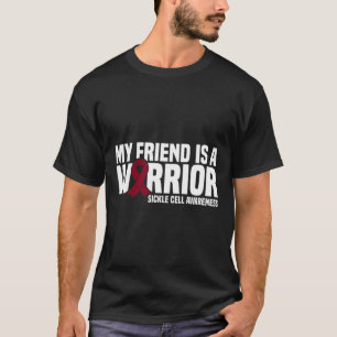 Mijn vriend is een Warrior Burgundy Ribbon Sickle  T-shirt