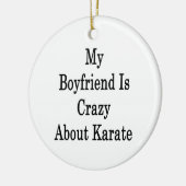 Mijn vriend is gek op Karate Keramisch Ornament (Links)