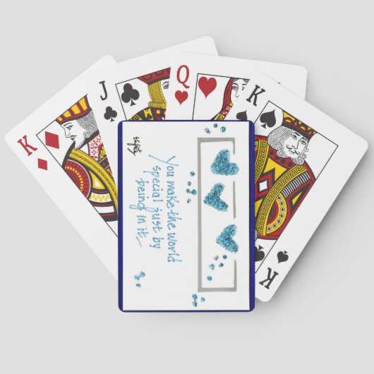 Mijn vriend: "Je maakt de wereld speciaal" tekst Pokerkaarten (Achterkant)