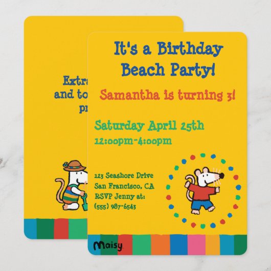 Mijn vriend Maisy Birthday Kaart (Voorkant / Achterkant)