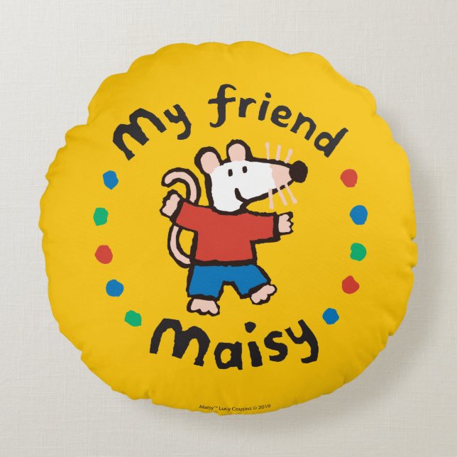 Mijn vriend Maisy Colorful Circle Design Rond Kussen (Voorkant)