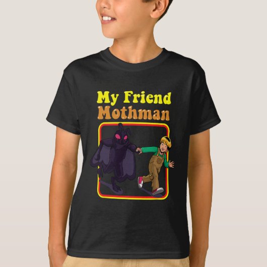 Mijn vriend Mothman Leuke Retro Cryptid Creatures T-shirt (Voorkant)
