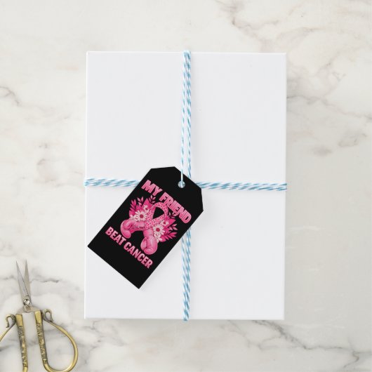 Mijn vriend overwon kanker cadeaulabel (Met Touw)
