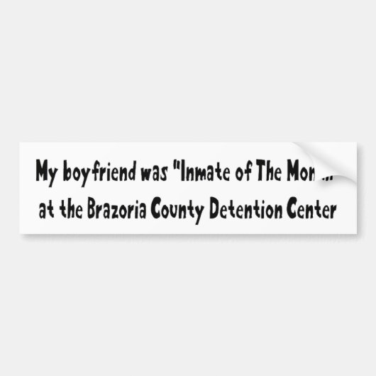 Mijn vriend was in de maand bumpersticker (Voorkant)