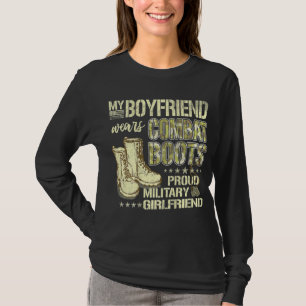 Mijn vriend Wears Combat Boots: Militair Girlfri T-shirt