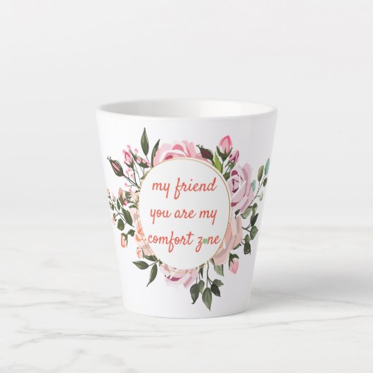 Mijn vriend Wreath Vriendschapsquote Latte Mok (Voorkant)