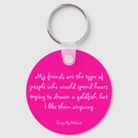 Mijn vrienden en goudvis - Keyring Sleutelhanger (Voorkant)