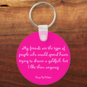 Mijn vrienden en goudvis - Keyring Sleutelhanger (Voorkant)
