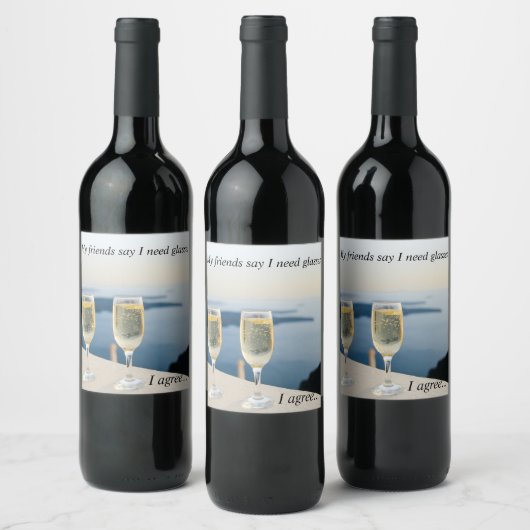 Mijn vrienden zeggen dat ik een bril nodig heb.. I Wijn Etiket (Flessen)